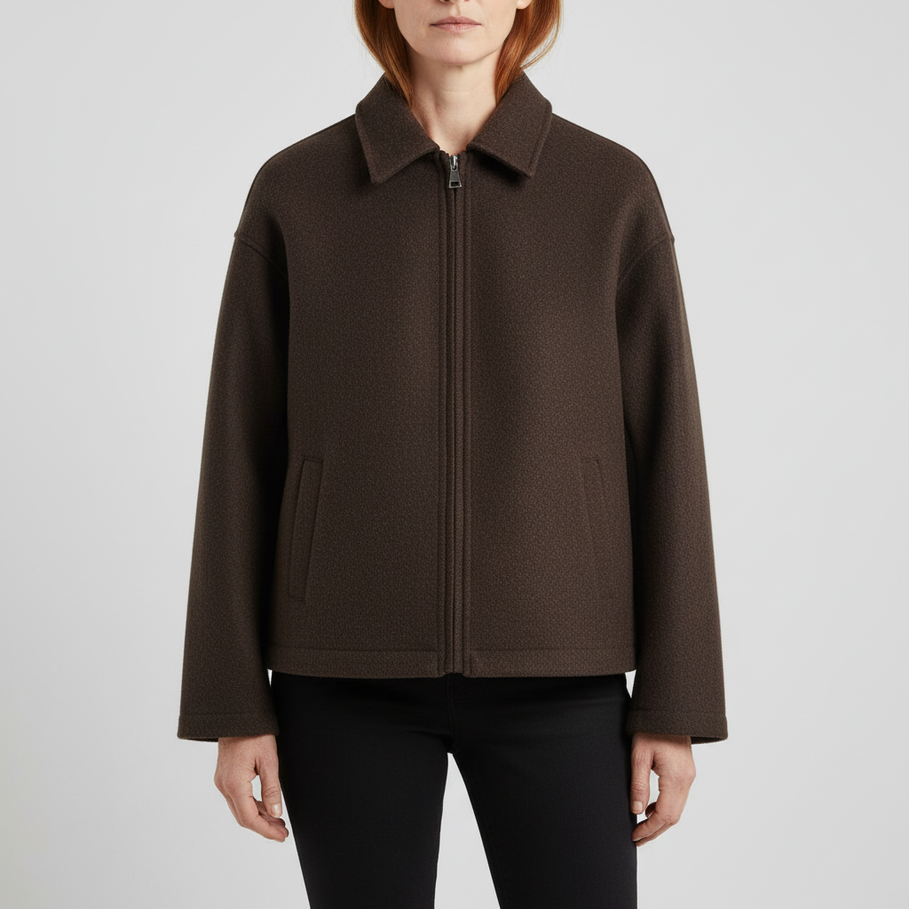 Dames Zip-Up Ontspannen Pasvorm Jas in stijlvol ontwerp 3