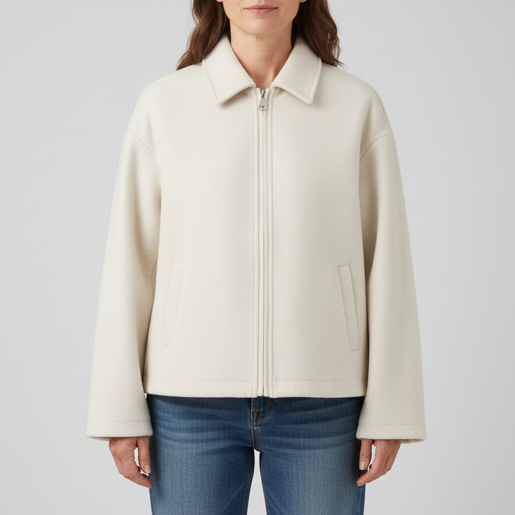 Dames Zip-Up Ontspannen Pasvorm Jas in stijlvol ontwerp 5
