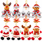 Set van 12 schattige kerstdecoraties in peluche voor de kerstboom. 5