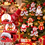 Set van 12 schattige kerstdecoraties in peluche voor de kerstboom. 6