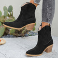 Suède chelsea boots dames taupe met puntige neus - western stijl