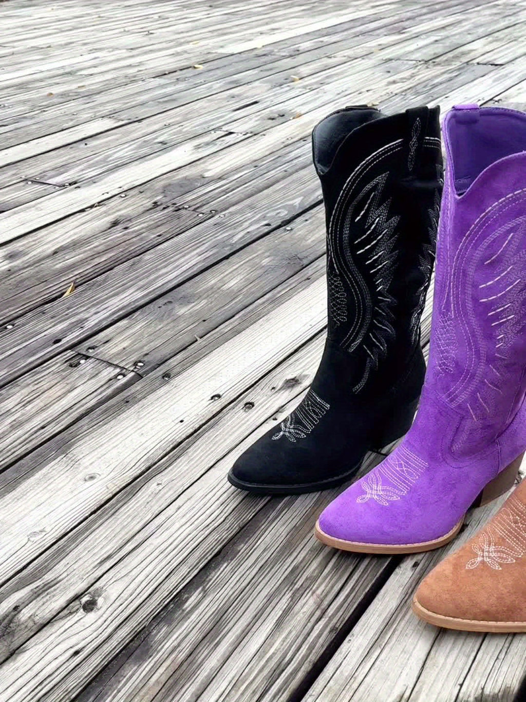 Suède cowboylaarzen dames enkelhoog - minimalistische western look