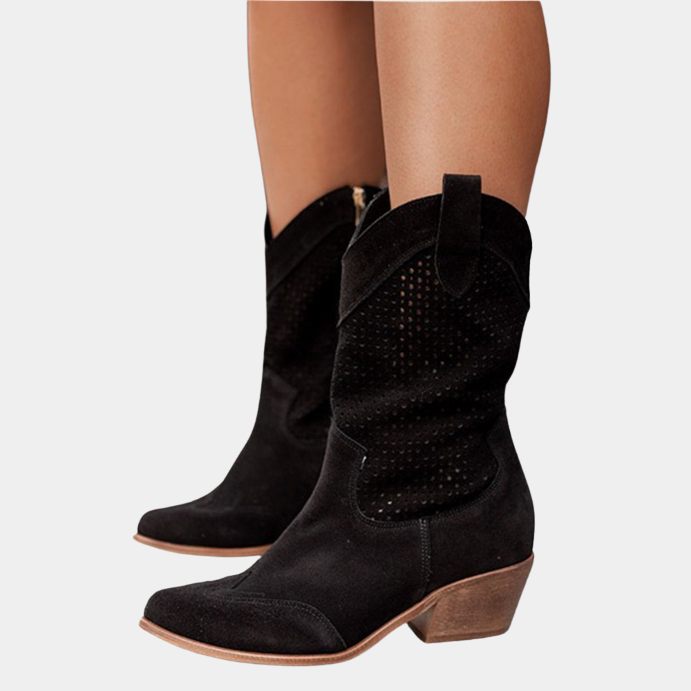Suède cowboylaarzen dames met anatomisch gevormd voetbed - western stijl