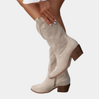 Suède cowboylaarzen dames met anatomisch gevormd voetbed - western stijl