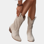 Suède cowboylaarzen dames met anatomisch gevormd voetbed - western stijl