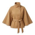 Elegante dames geknoopte cape jas voor stijl en comfort.