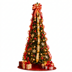 Prachtige vouwbare kerstboom met lichten en decoraties