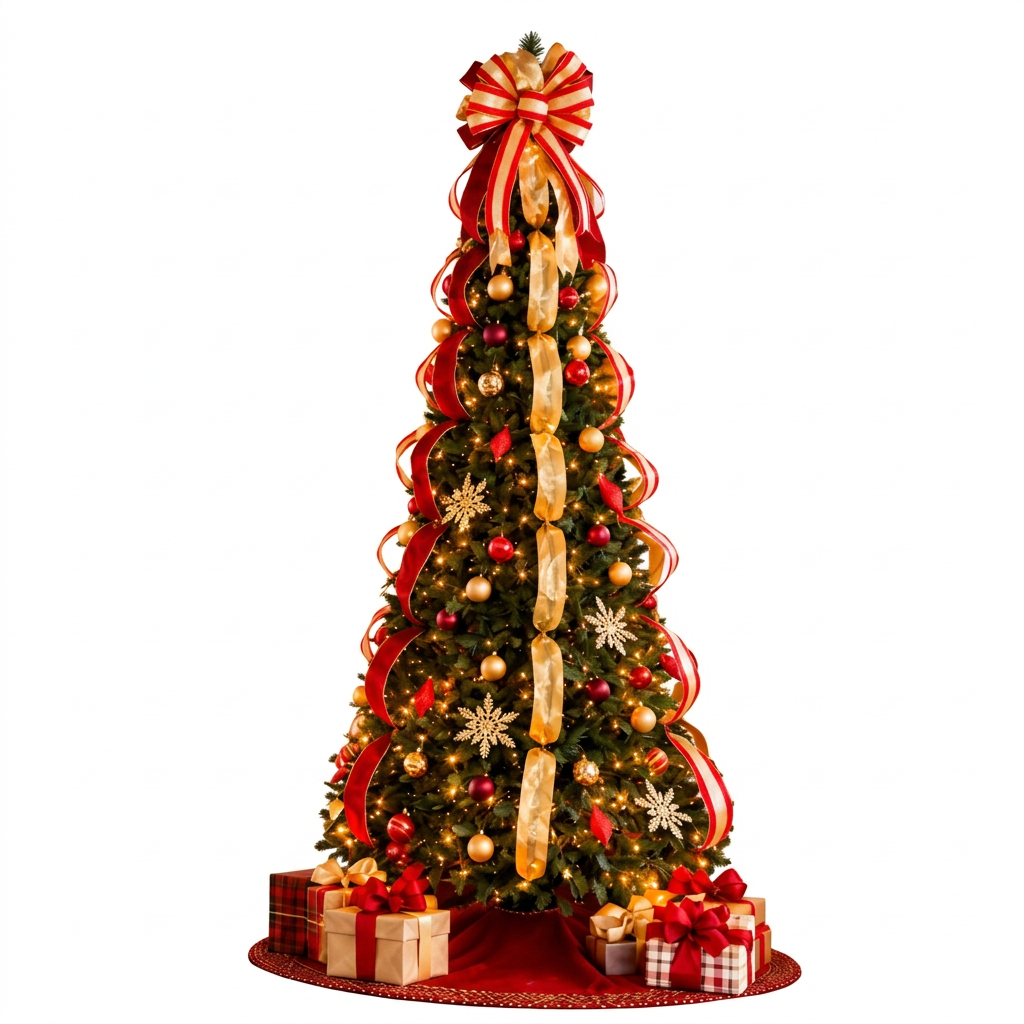 Prachtige vouwbare kerstboom met lichten en decoraties