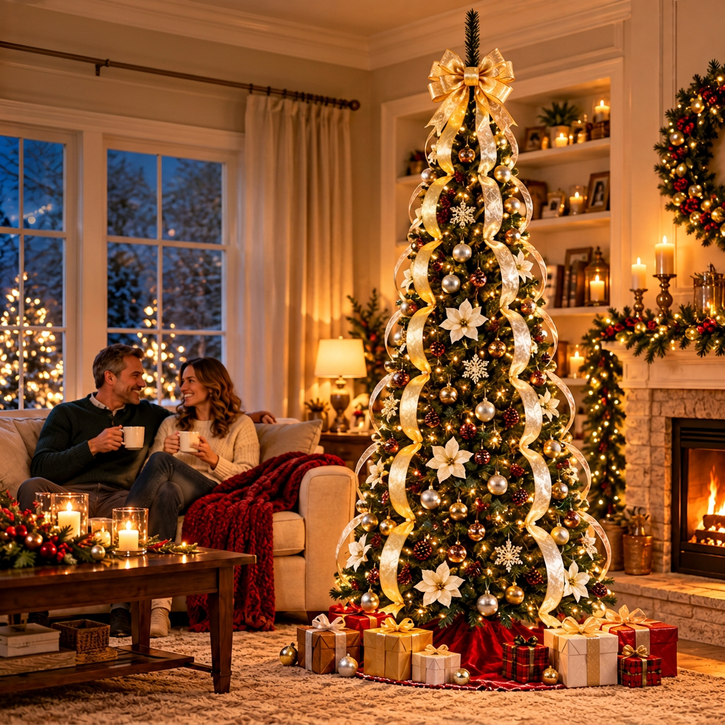 Prachtige vouwbare kerstboom met lichten en decoraties 8