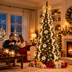 Prachtige vouwbare kerstboom met lichten en decoraties 8