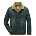 Stijlvolle heren denim jas met sherpa kraag 6