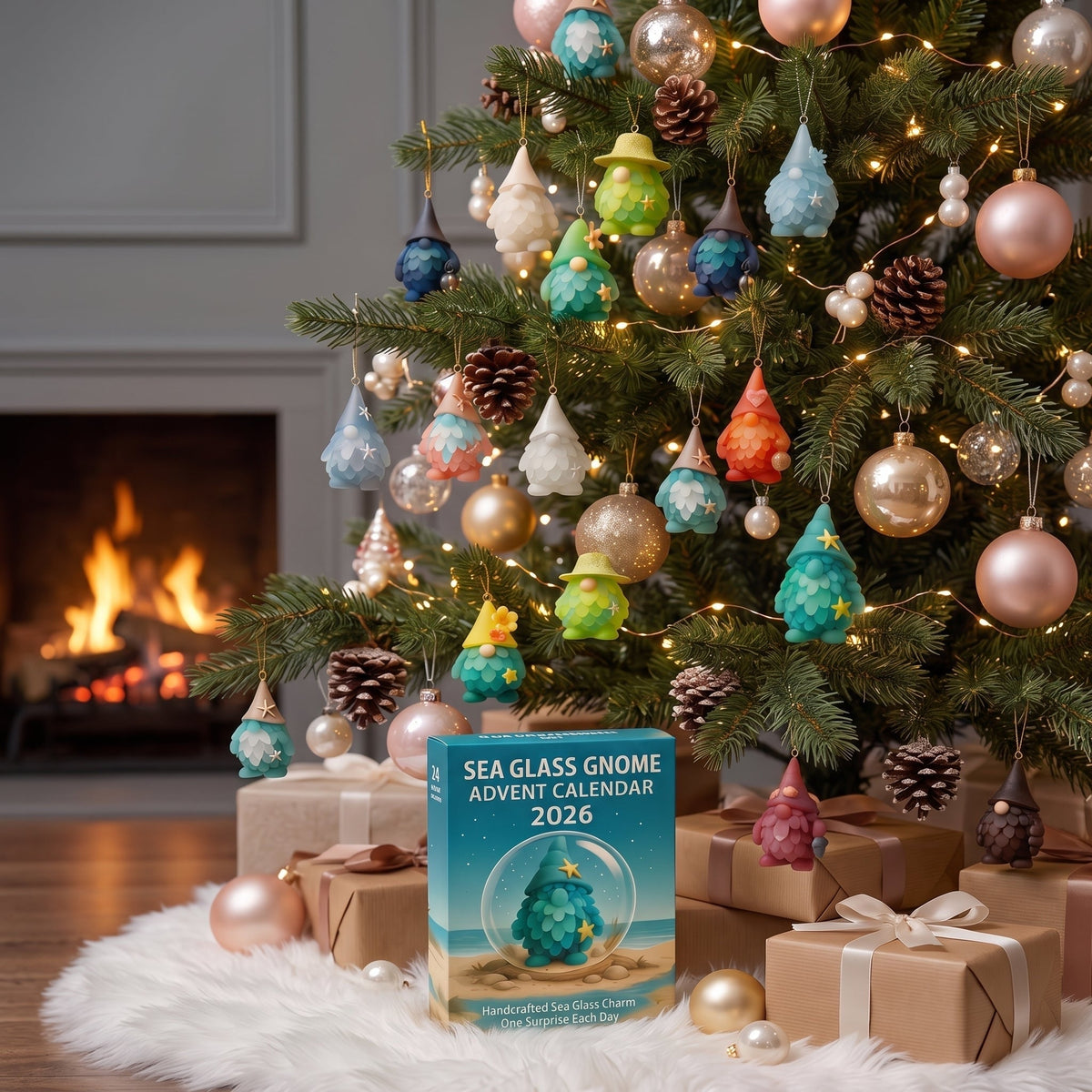 Zeeglas Kabouter Adventskalender 2026 - 24 Kabouterhangers van Zeeglas