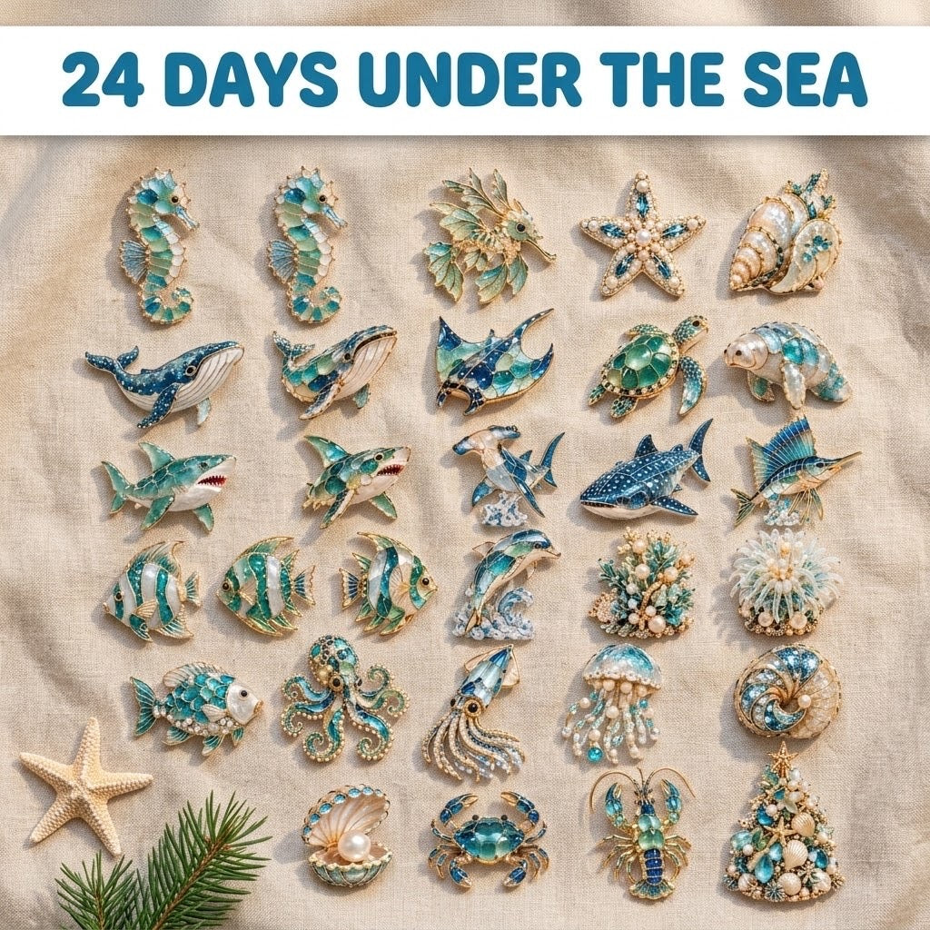Zeeglas Kustkerst Adventskalender 2026 - 24 Dagen Oceaanschatten