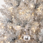 Zilveren Klatergoud Kerstboom 1,8 m - Slank met 300 LED-lampjes