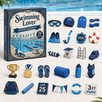 Zwem Adventskalender 2026 - 24 Acryl Zwemornamenten voor Zwemmers
